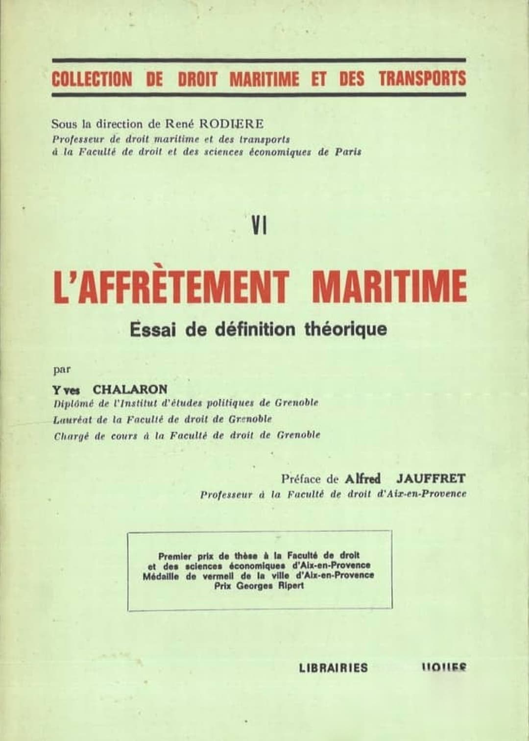 L'Affrètement maritime — cover